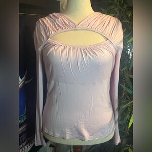 Like new VENUS Pale Pink/Light Lavender Cut-Out Blouse
